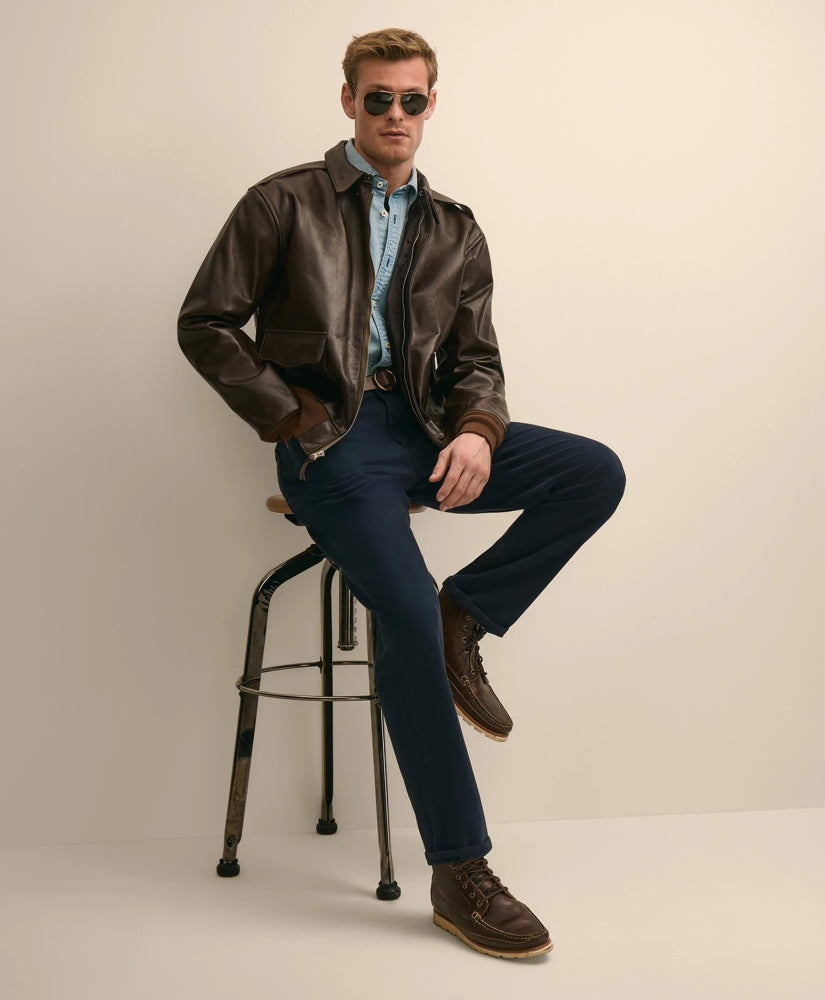 The Cockpit x Brooks Brothers A-2 Leather Flight Jacket
