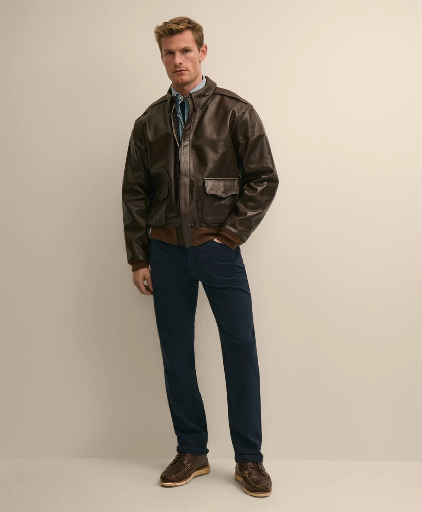 The Cockpit x Brooks Brothers A-2 Leather Flight Jacket