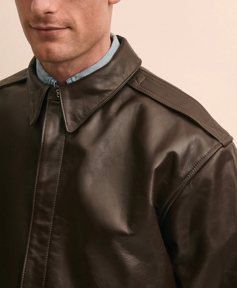 The Cockpit x Brooks Brothers A-2 Leather Flight Jacket
