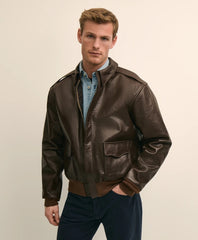 The Cockpit x Brooks Brothers A-2 Leather Flight Jacket
