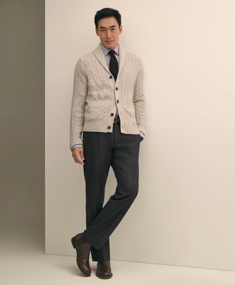 Traditional Fit Wool Flannel Dress Pants