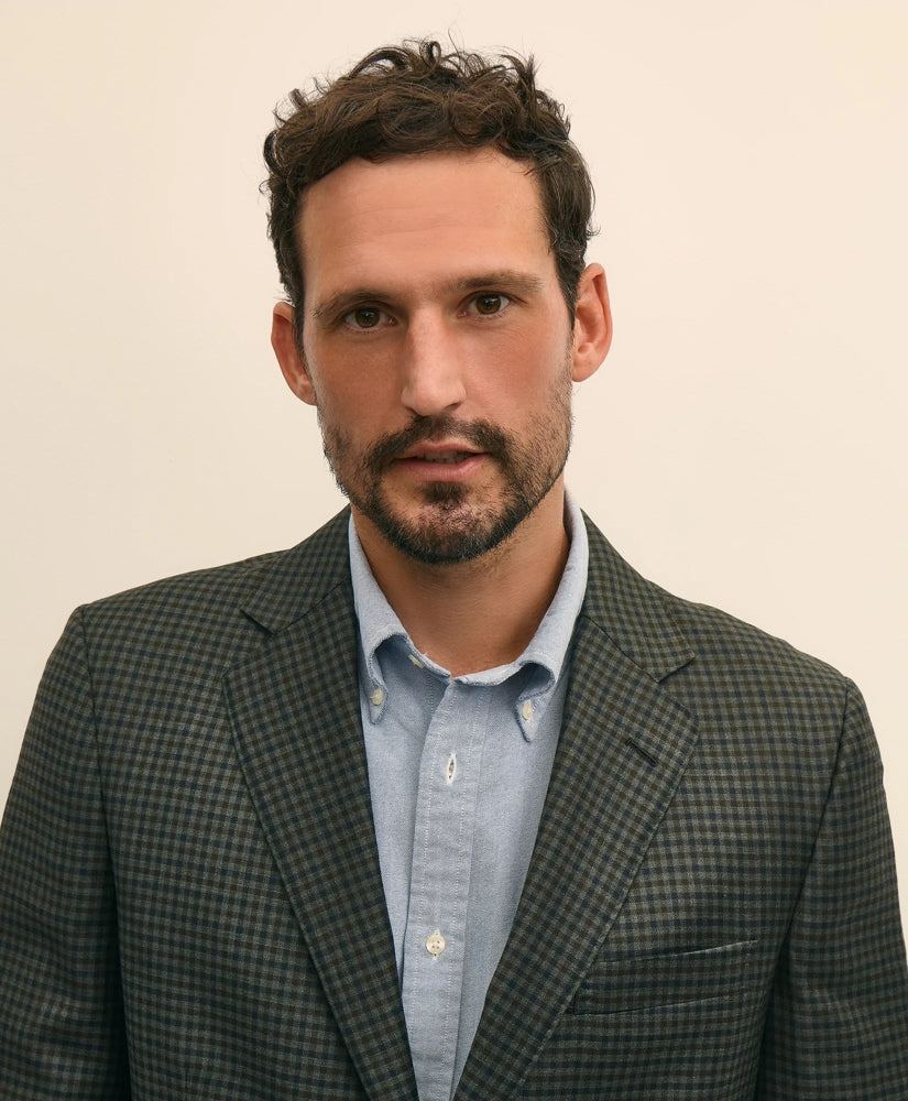 Traditional Fit Wool Gingham Sport Coat