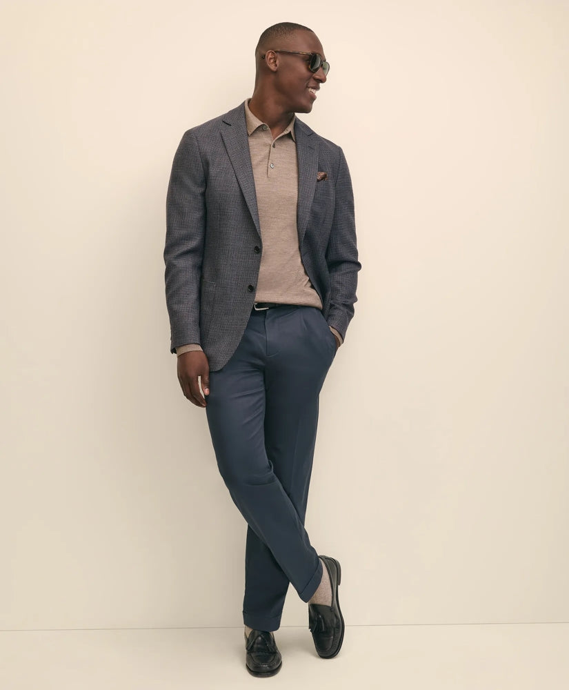 Traditional Fit Wool Hopsack Gingham Sport Coat