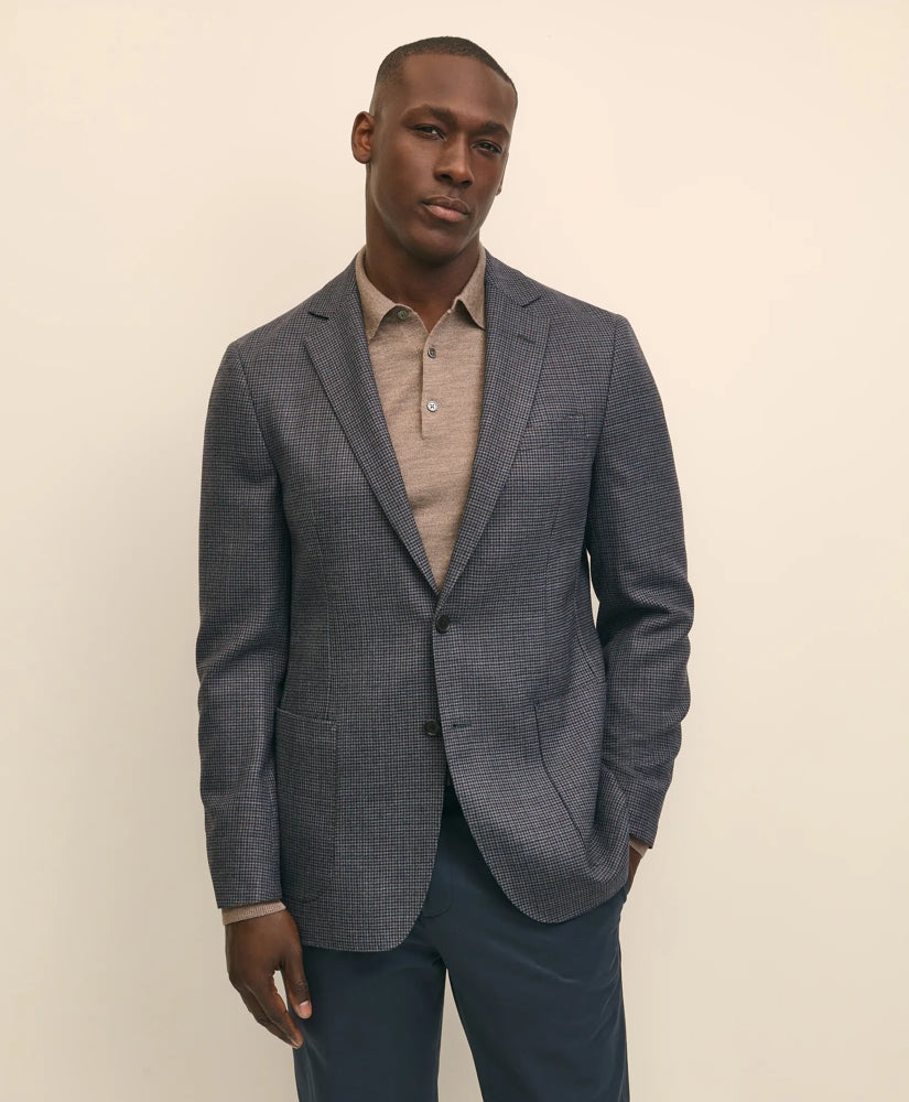 Traditional Fit Wool Hopsack Gingham Sport Coat