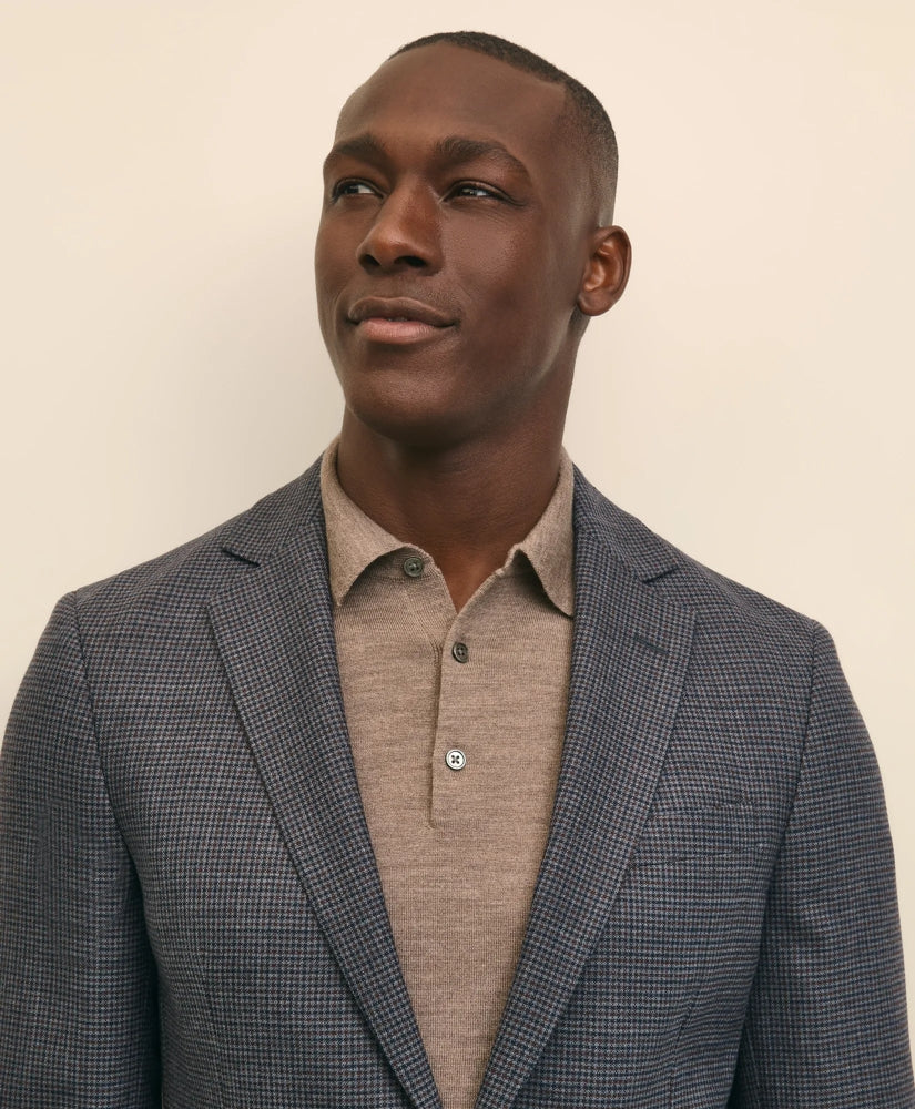 Traditional Fit Wool Hopsack Gingham Sport Coat