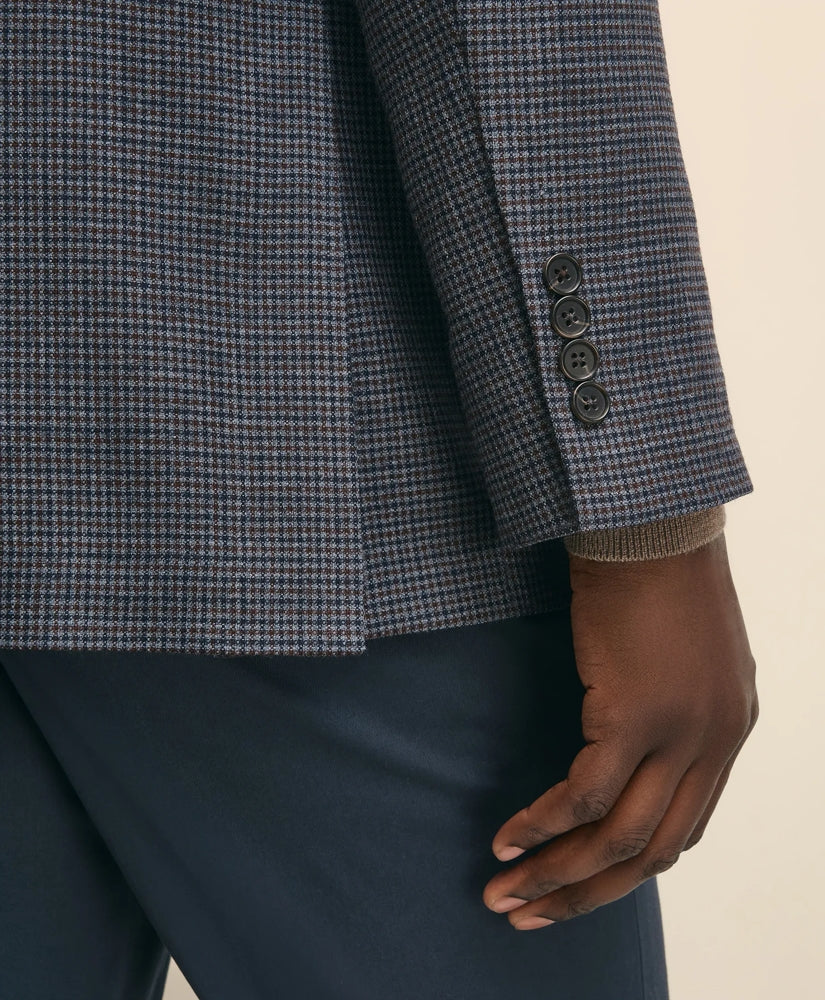 Traditional Fit Wool Hopsack Gingham Sport Coat