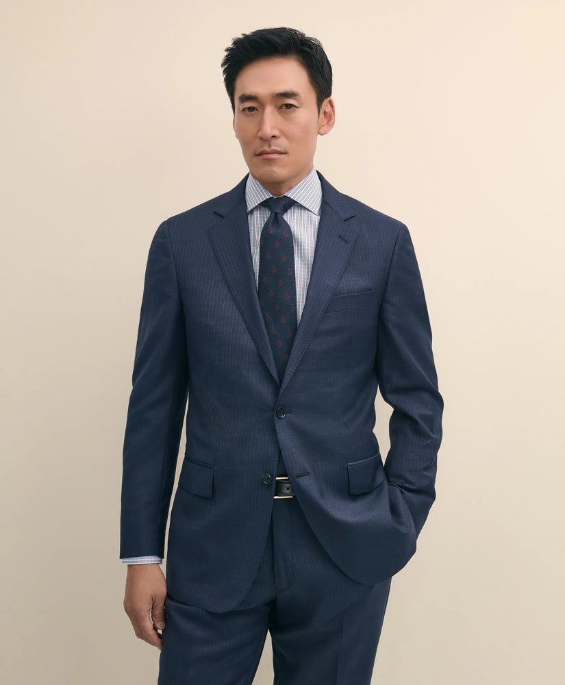Traditional Fit Wool Pinstripe 1818 Suit