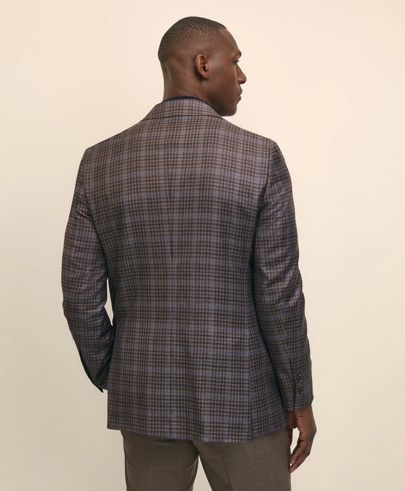 Traditional Fit Wool Plaid-Gingham Sport Coat