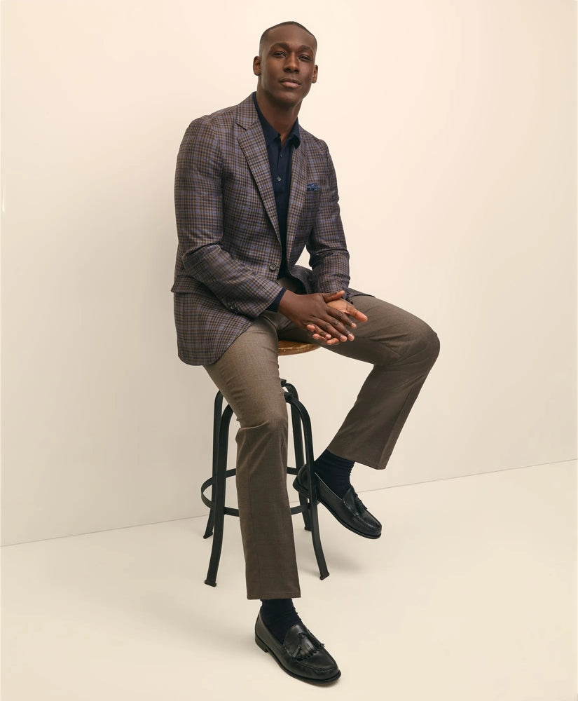 Traditional Fit Wool Plaid-Gingham Sport Coat