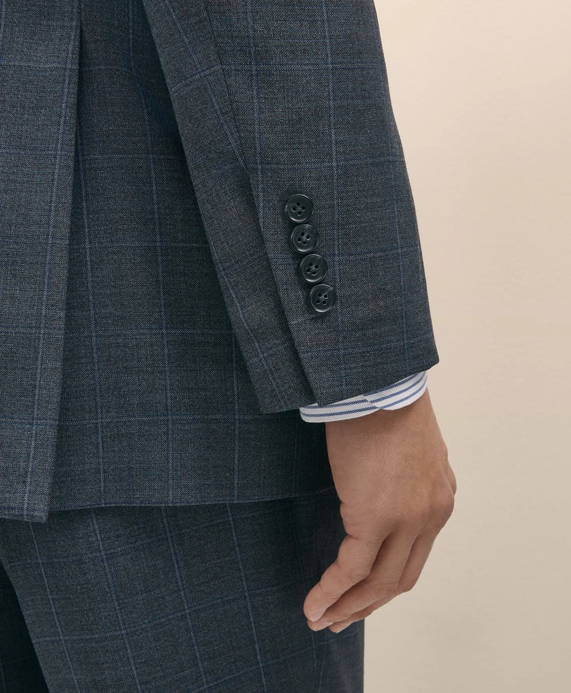 Traditional Fit Wool Windowpane 1818 Suit