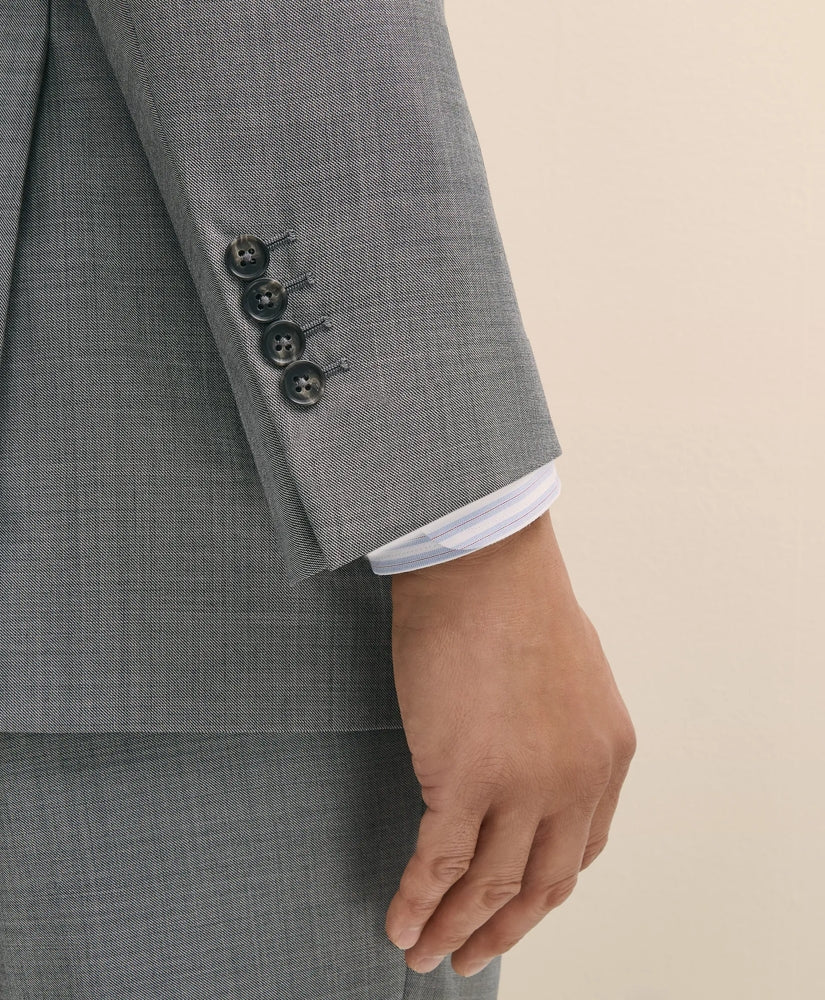 Traditional Fit Wool Sharkskin 1818 Suit