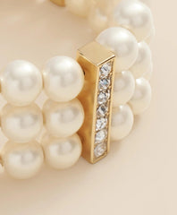 Triple Strand Stretch Faux-Pearl Bracelet