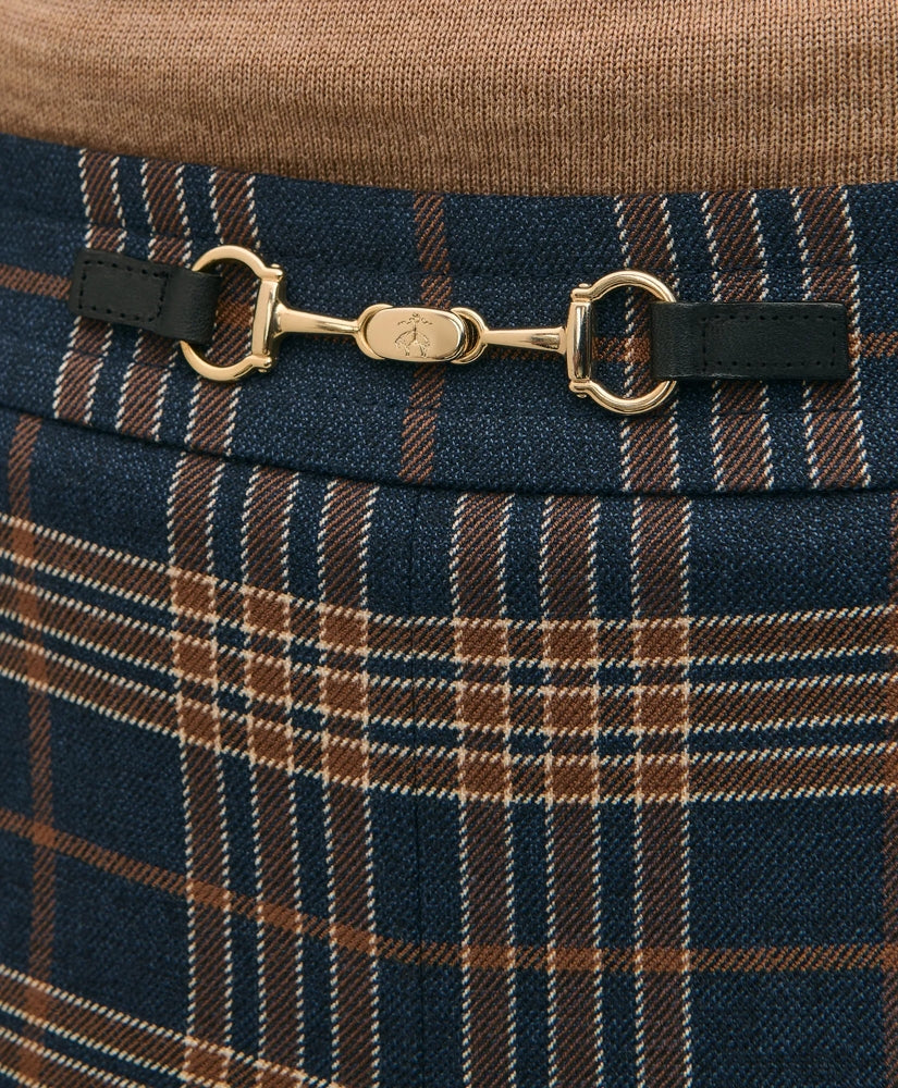 Twill Pleated Plaid Culottes