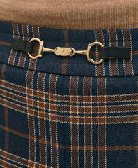 Twill Pleated Plaid Culottes