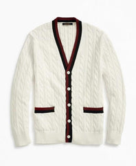 Vintage-Inspired Supima® Cotton Tennis Cardigan