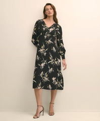 Viscose Fit & Flare Bird Print Dress
