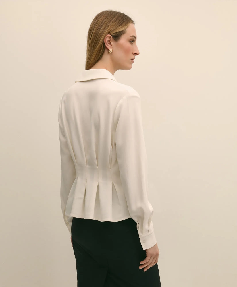 Viscose Pleated Peplum Blouse