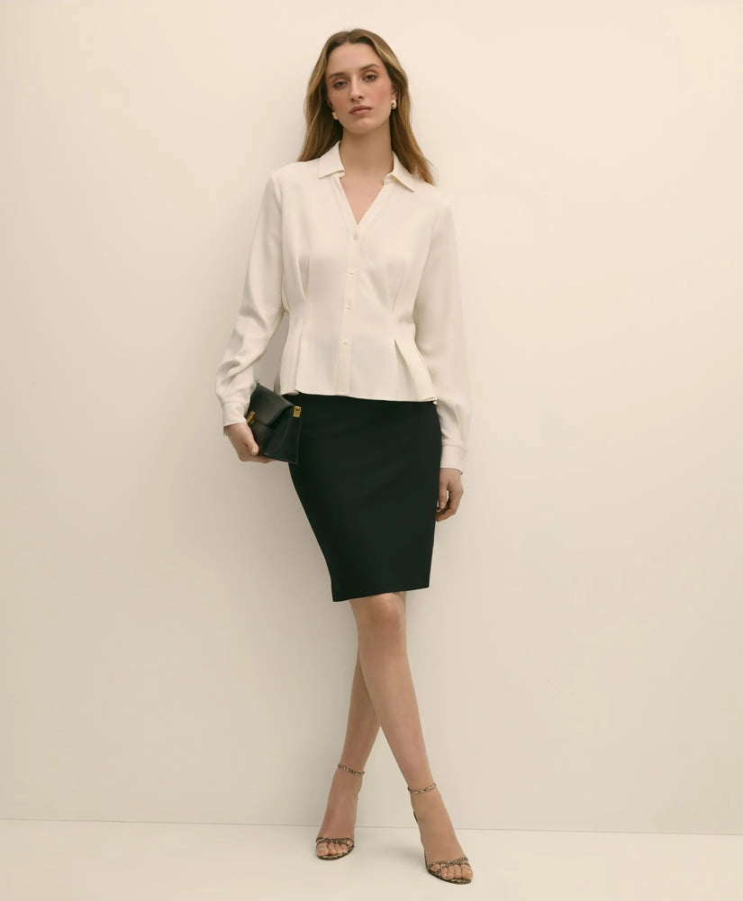 Viscose Pleated Peplum Blouse