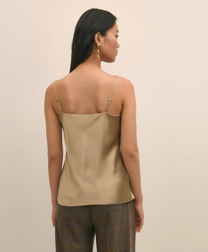 V-Neck Cami in Washable Silk Charmeuse