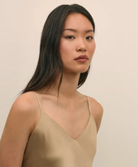 V-Neck Cami in Washable Silk Charmeuse