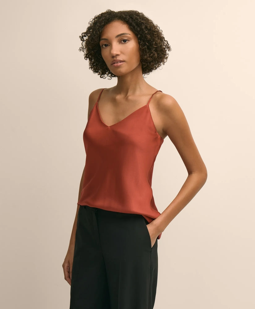 V-Neck Cami in Washable Silk Charmeuse