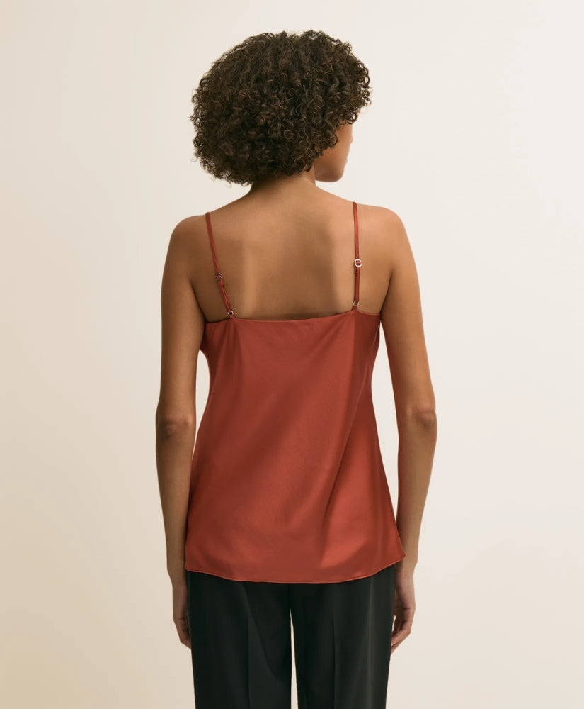 V-Neck Cami in Washable Silk Charmeuse