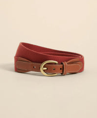 Webbed Leather-Accent Belt