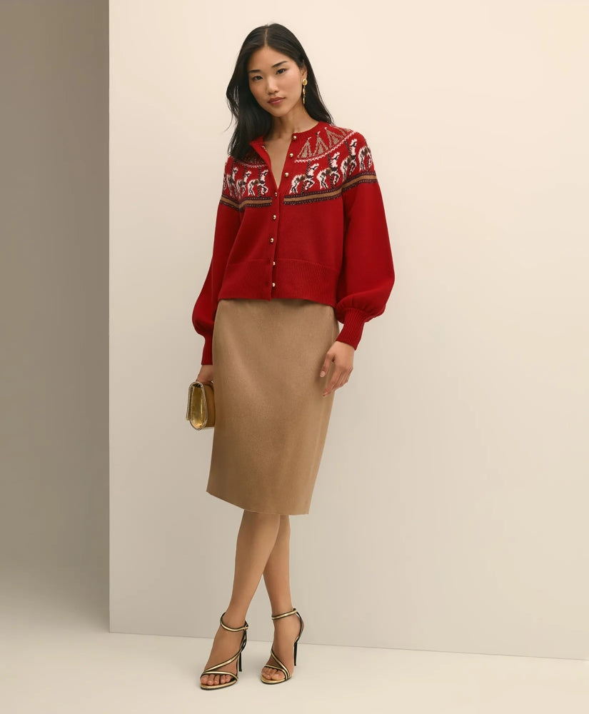 Women's Lunar New Year Merino-Wool-Blend Cardigan