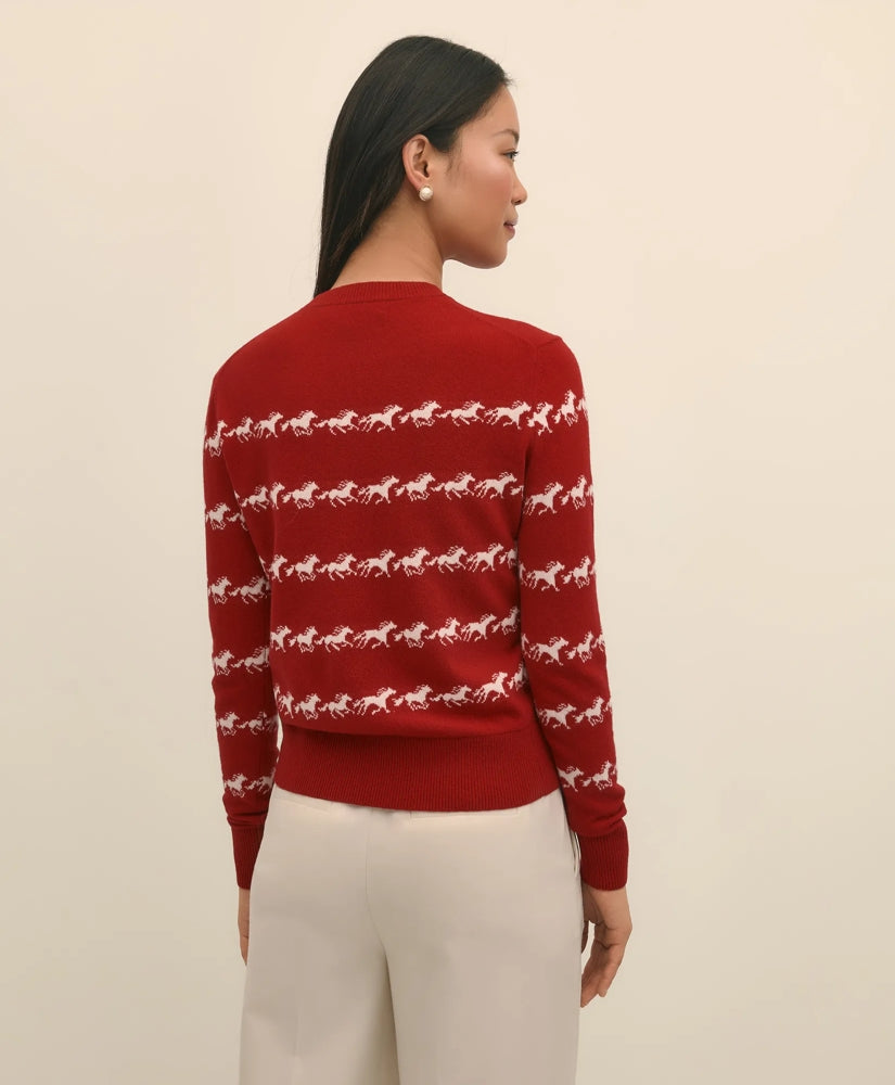 Women's Lunar New Year Merino-Wool-Blend Crewneck Sweater