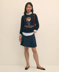 Women's Lunar New Year Merino-Wool-Blend Intarsia Crewneck Sweater