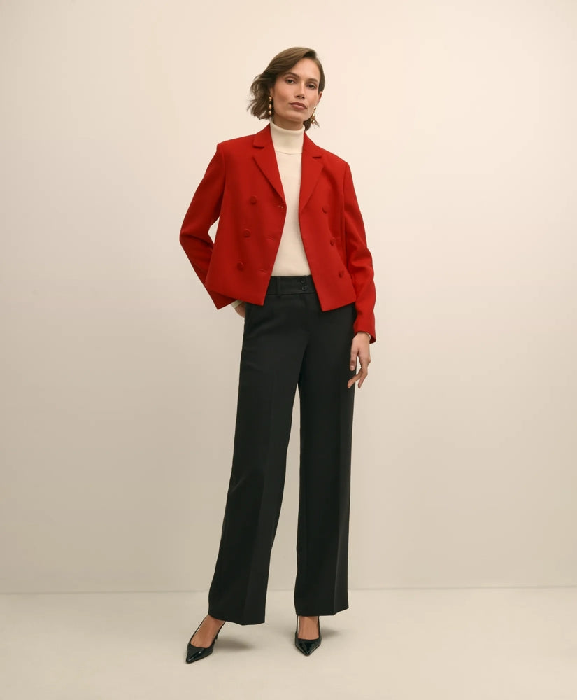 Wool Blend Cropped Double-Breasted Jacket