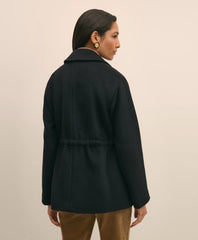 Wool Blend Double-Faced Drawcord Waist Coat
