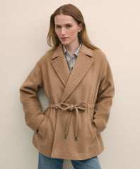 Wool Blend Double-Faced Drawcord Waist Coat