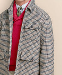 Wool Blend Double-Faced Guncheck Walking Coat
