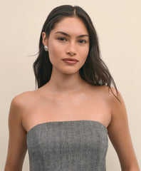 Wool-Blend Herringbone Bustier