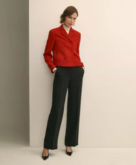 Wool Blend High-Waisted Wide-Leg Pant