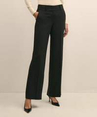 Wool Blend High-Waisted Wide-Leg Pant
