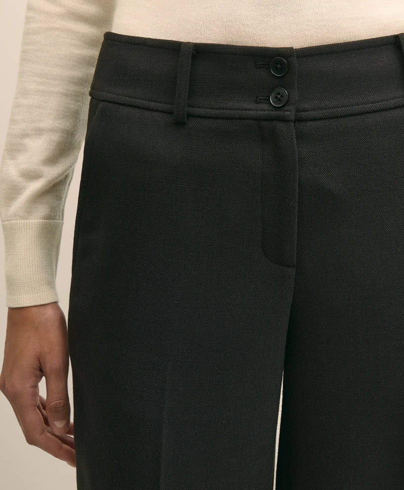 Wool Blend High-Waisted Wide-Leg Pant