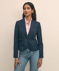 Wool-Blend Shrunken Fit Hopsack Jacket