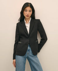 Wool-Blend Horsebit Detail Jacket