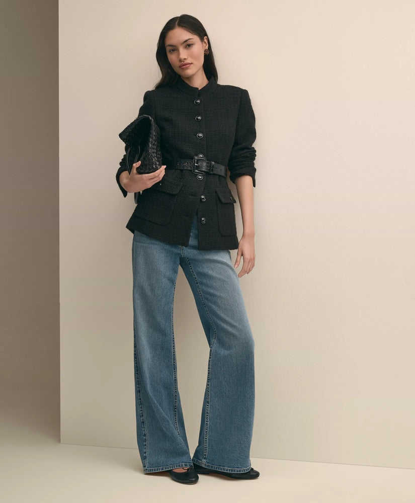 Military Boucle Belted Jacket