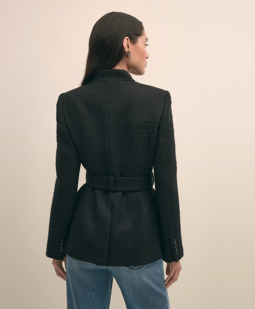 Military Boucle Belted Jacket