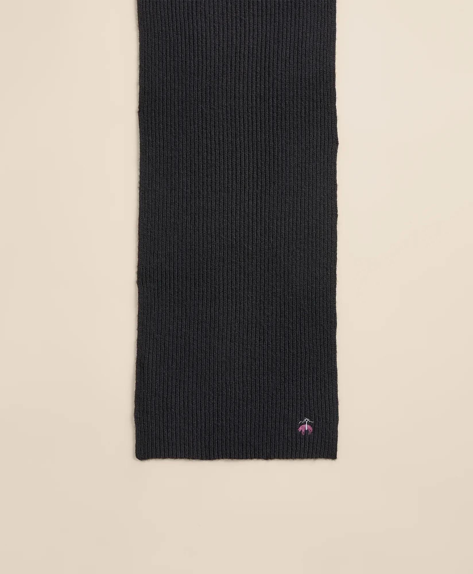 Wool-Cashmere Blend Ribbed Scarf
