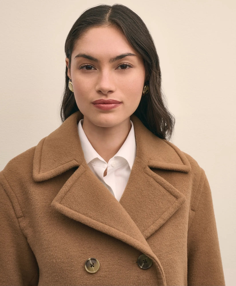 Wool Double-Faced Cropped Peacoat