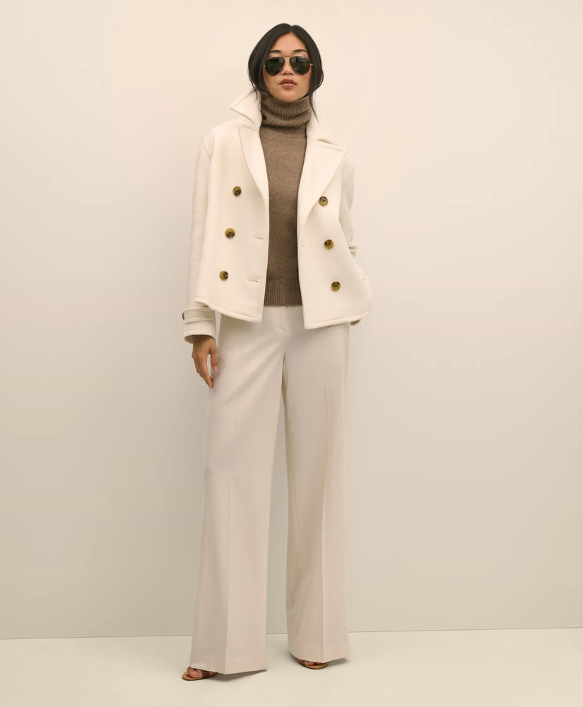 Wool Double-Faced Cropped Peacoat