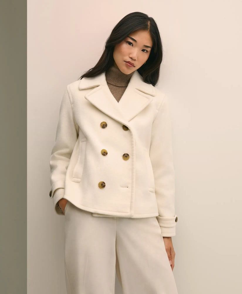 Wool Double-Faced Cropped Peacoat