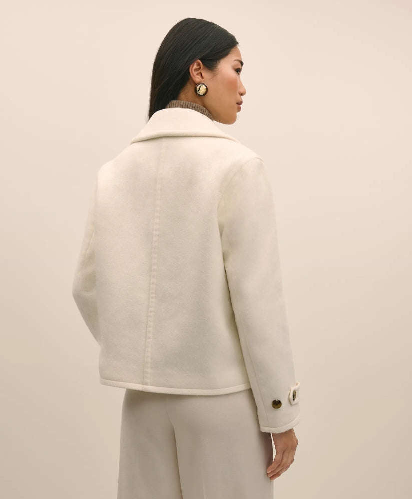 Wool Double-Faced Cropped Peacoat