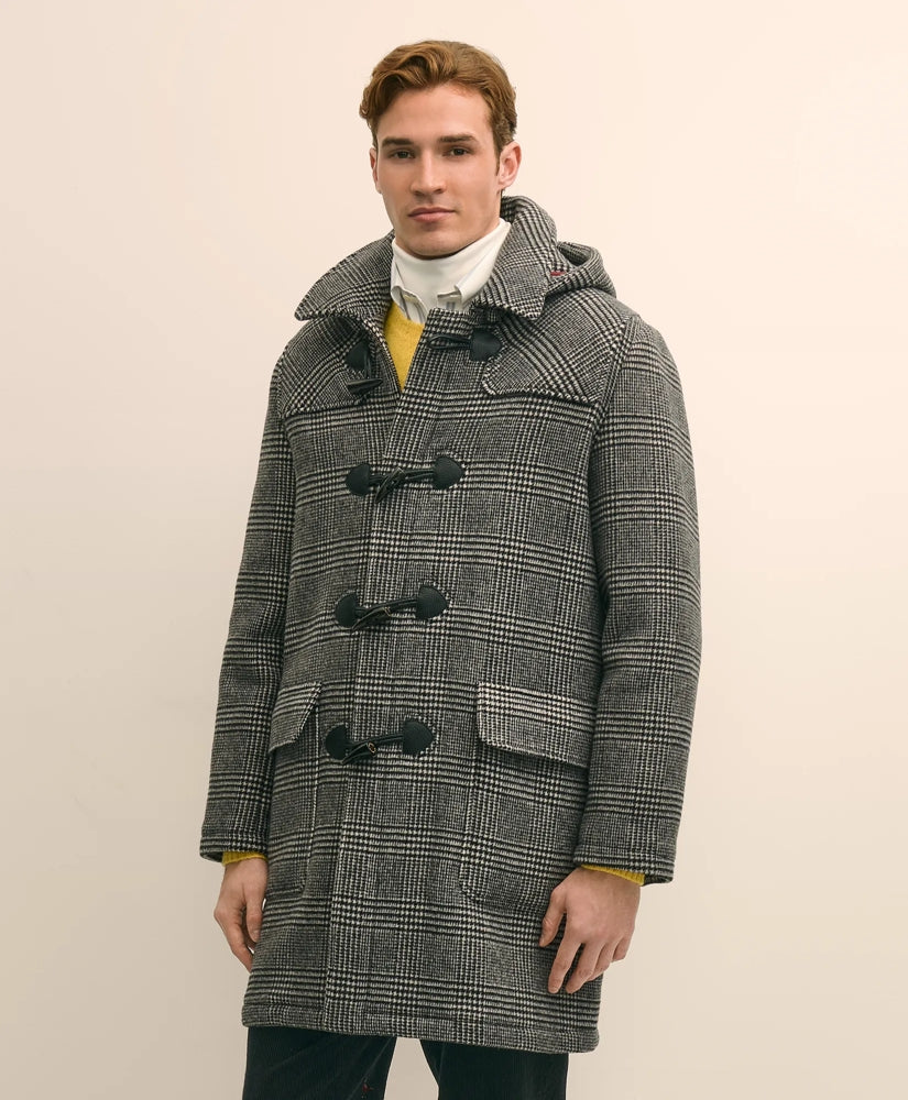 Wool Glen Plaid Duffle Coat