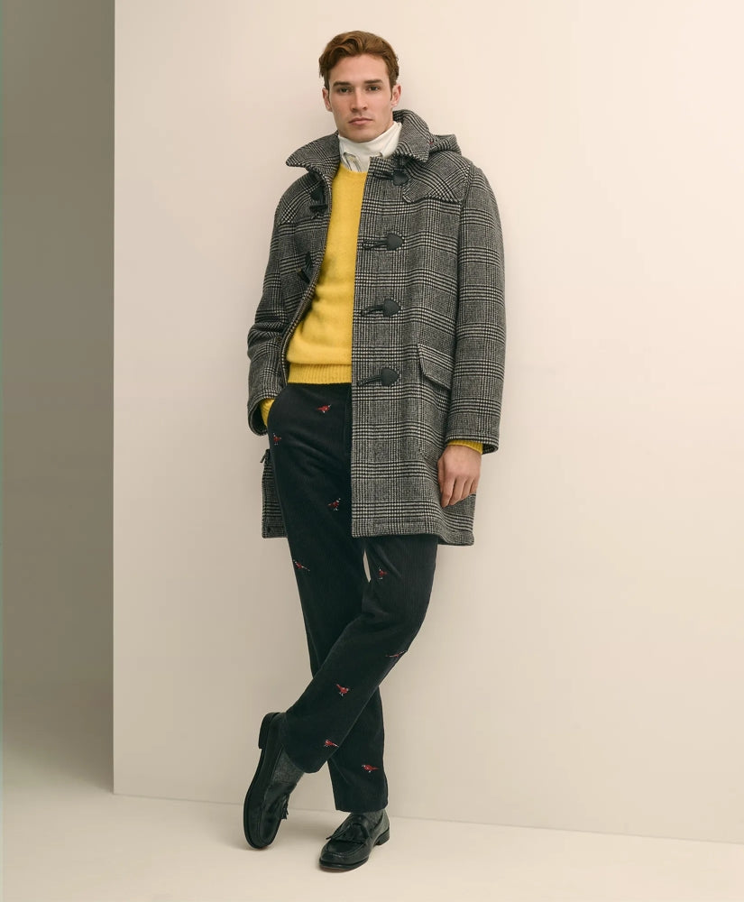Wool Glen Plaid Duffle Coat