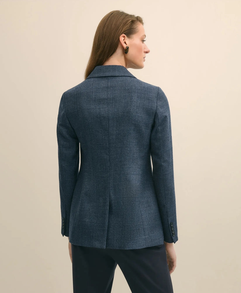 Wool Plaid Double-Breasted Jacket